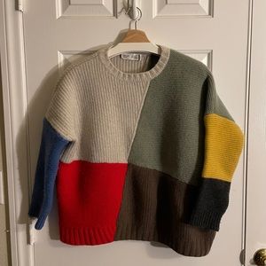 Entireworld Patchwork Sweater Medium Felted Small